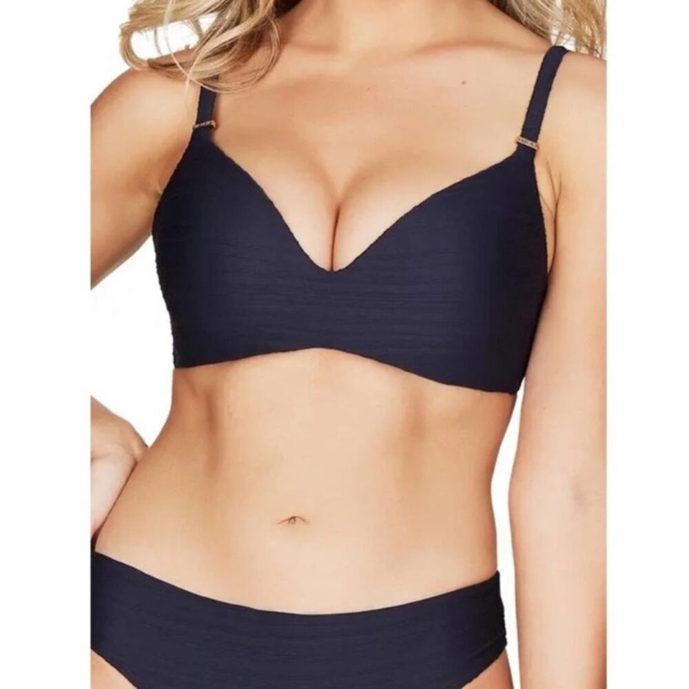 Sea Level Navy blue Night sky wireless bikini top Nwot $85